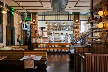 View into the open kitchen