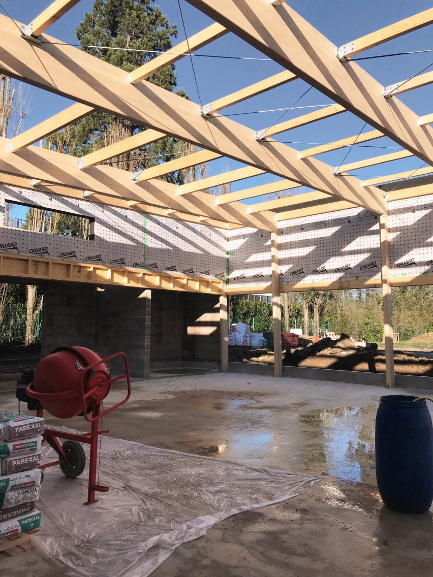 construction image of the sports hall