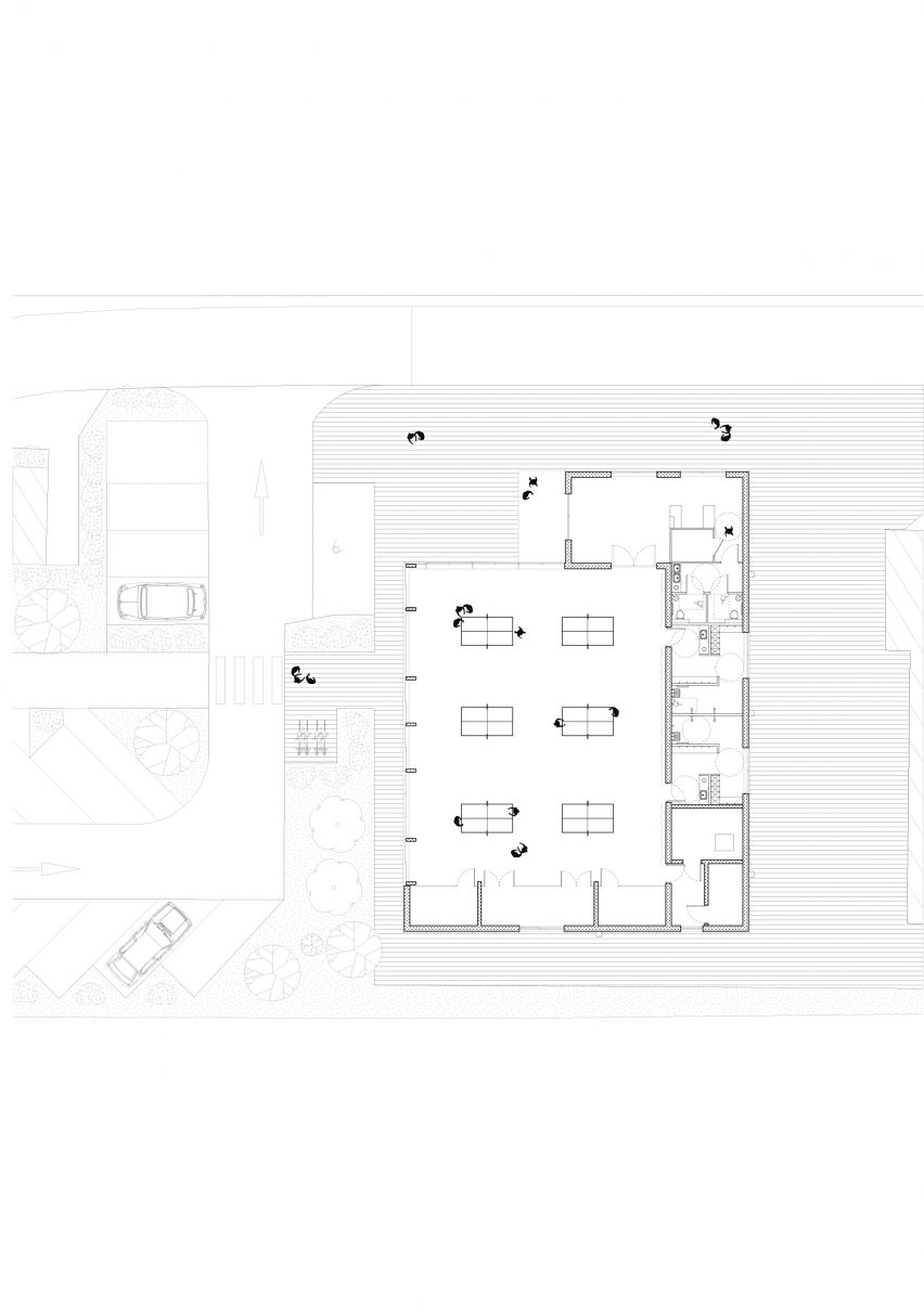 Ground floor plan of the sports hall