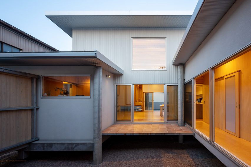 A house elevated on stilts