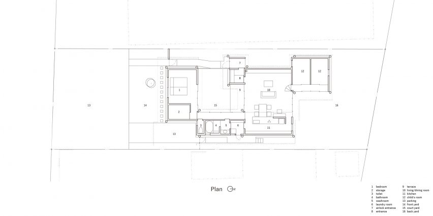 Floor plan of House in Takaoka by Unemori Architects