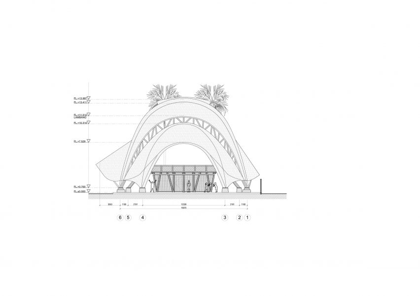Elevation of The Arc by Ibuku