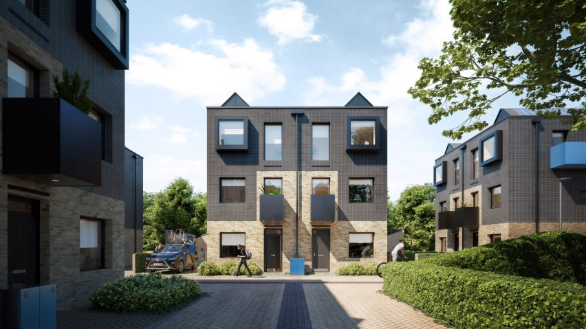 Town House facades at Inholm by House by Urban Splash