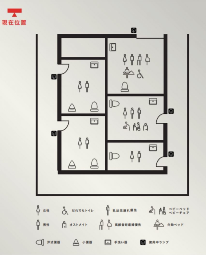 Tokyo Toilet at Ebisu station by Kashiwa Sato plans
