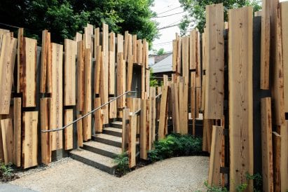 Cedar-clad toilet by Kengo Kuma