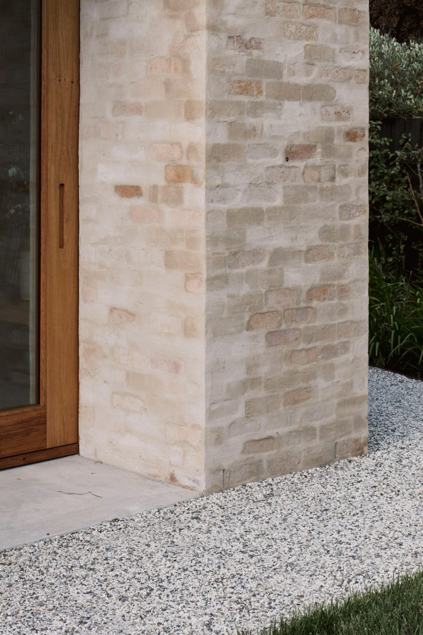 A pale brick wall