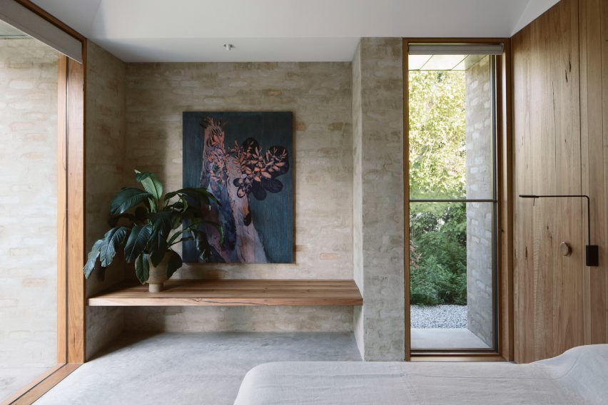 A bedroom inside Kyneton House by Edition Office
