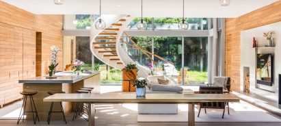 Spiral staircase living room Princeton Studio PHH