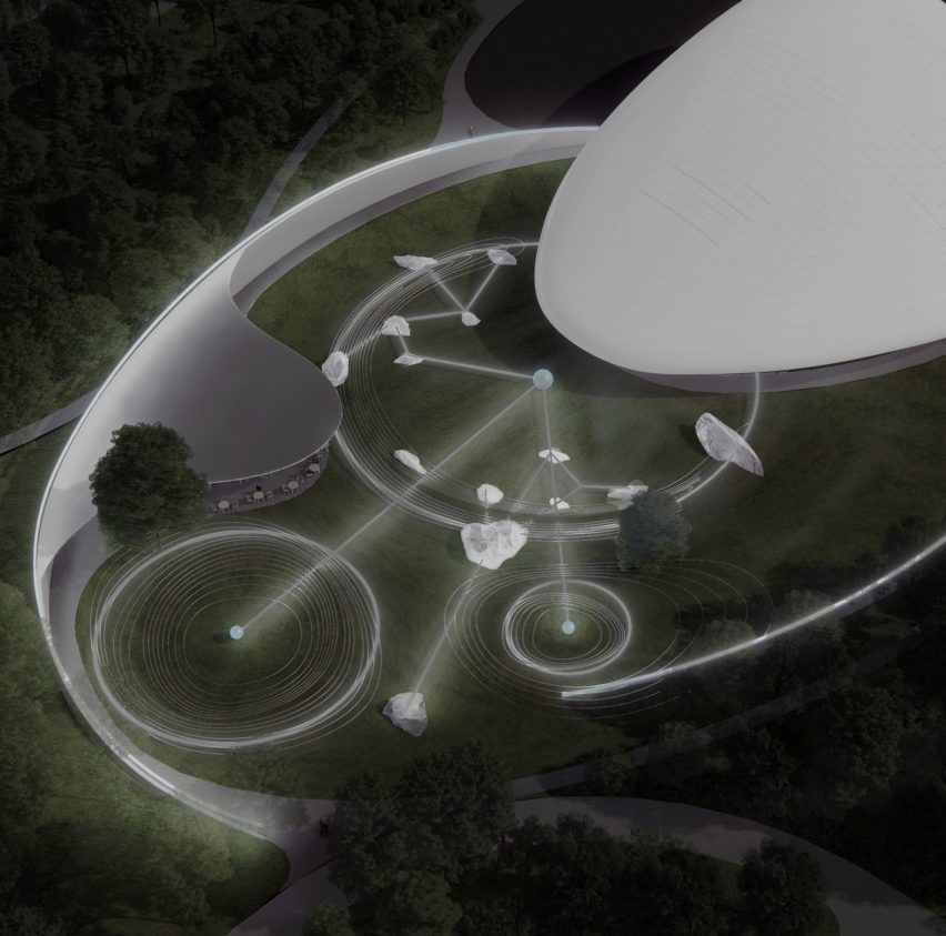 the gardens have a cosmic arrangement