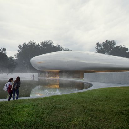 It has a white reflective exterior