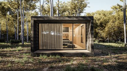 The cabins are clad in local wood