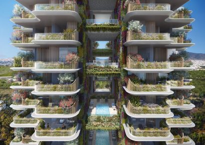 A visual of plant-lined balconies
