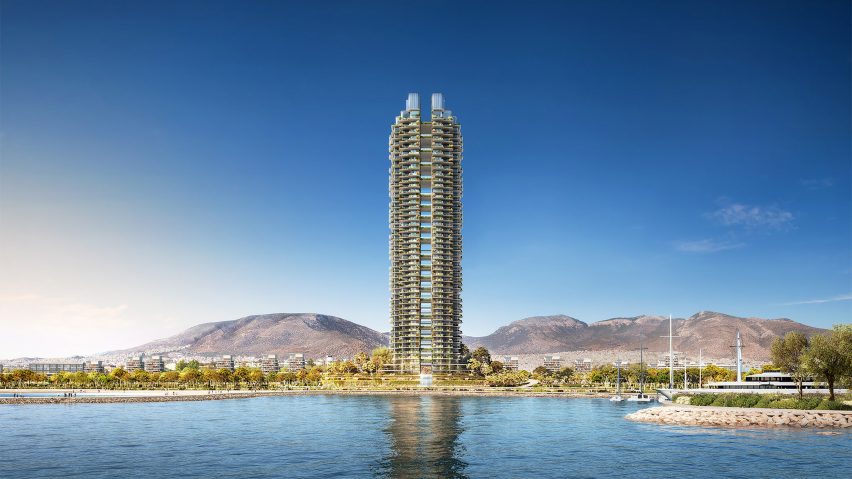 A skyscraper on the Greek coast by Foster + Partners