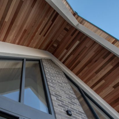 Elevation detail of house with Marshalls concrete bricks