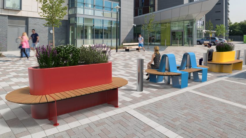 Marshalls Landscape Protection colourful benches