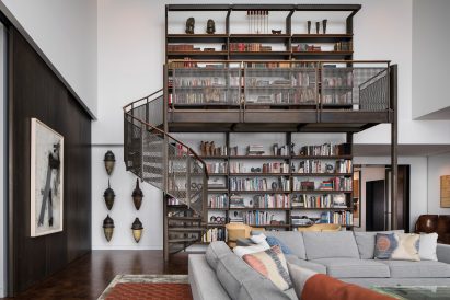 Bookcase mezzanine by Wheeler Kearns Architects