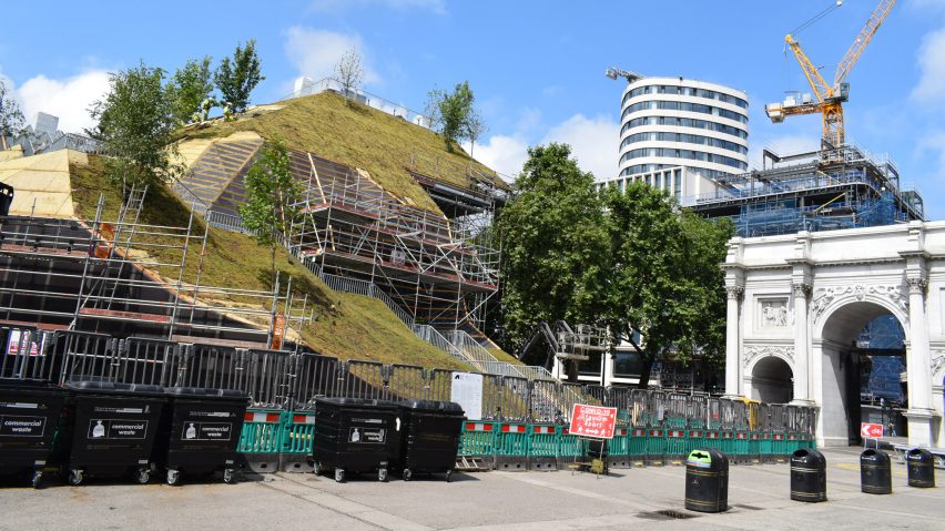 MVRDV’s artificial hill rises at Marble Arch in London