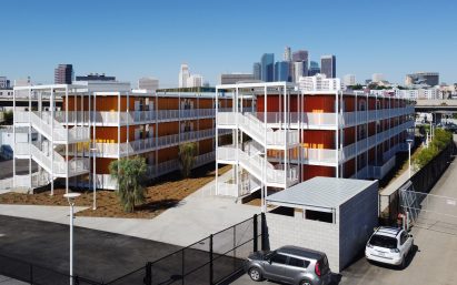 The complex is made out of shipping containers