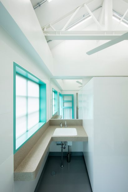 Sink under a pitched roof