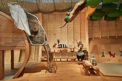 Timber battens line the walls of the ark by Olson Kundig 