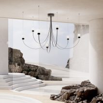 Paul Cocksedge’s new chandelier for Moooi is “shaped by gravity”