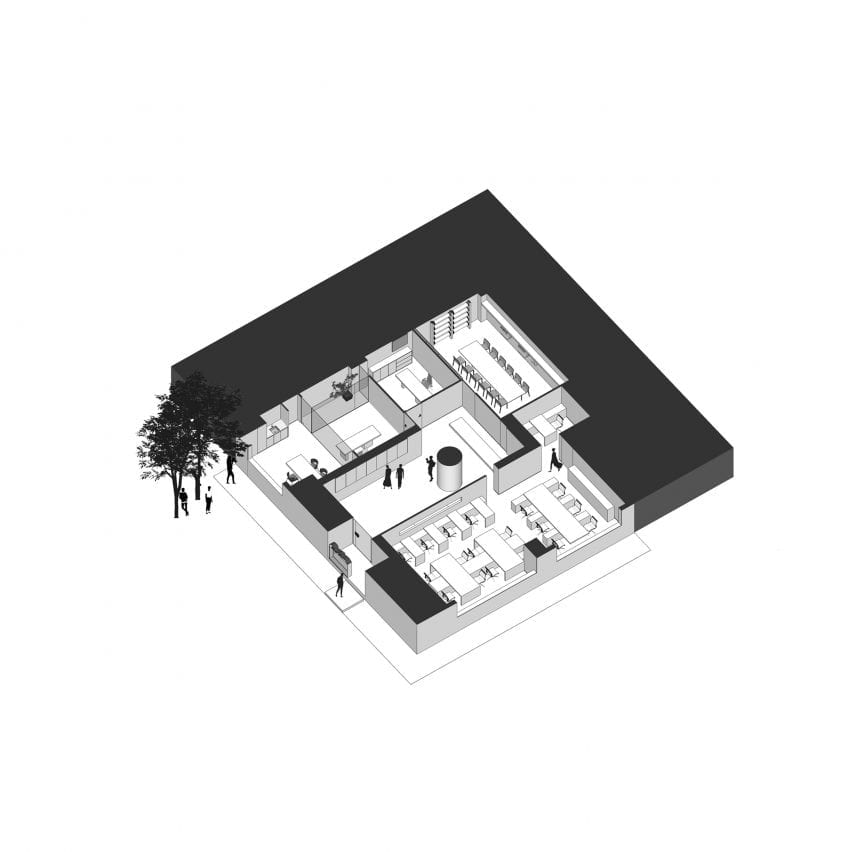 Ground floor plan of the building