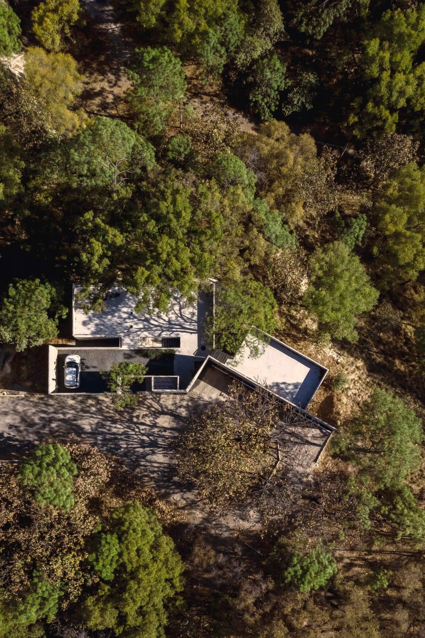 Aerial view of the home
