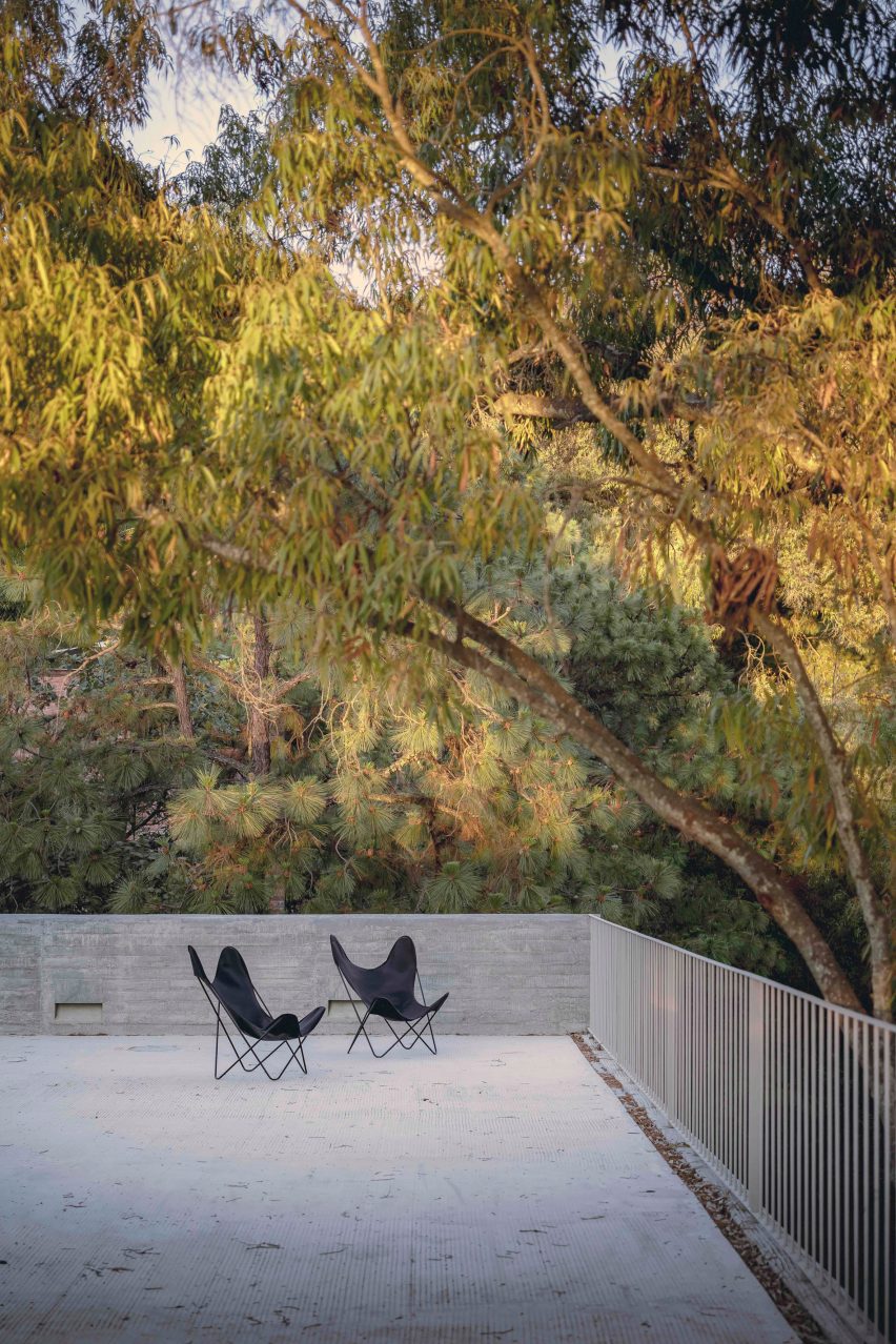 railings surround a terrace