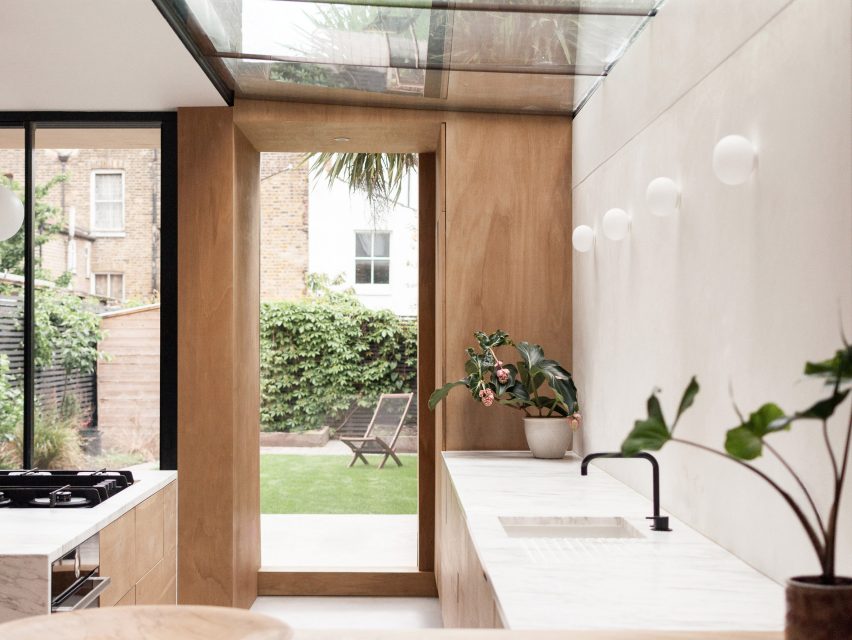 A white-walled kitchen