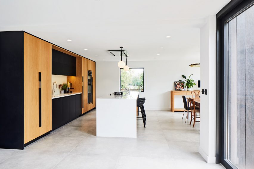 A white-walled kitchen