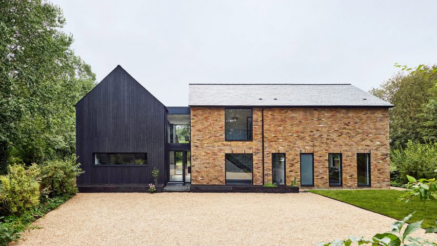 A 1970s house with a blackened-timber extension