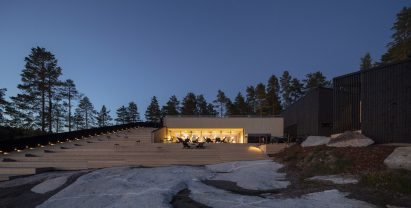 Stepped wooden seating