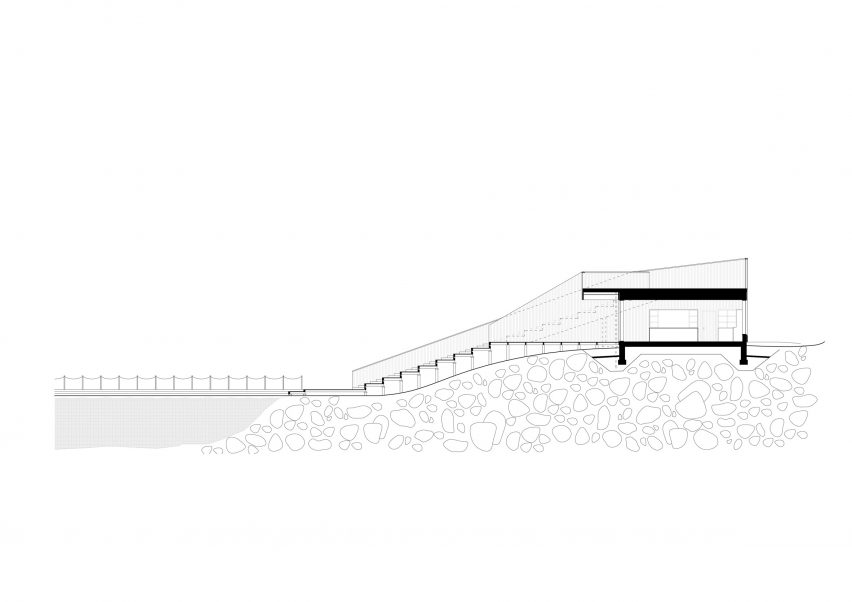 Section of Saunaravintola Kiulu by Studio Puisto