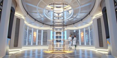 An interior view of a module