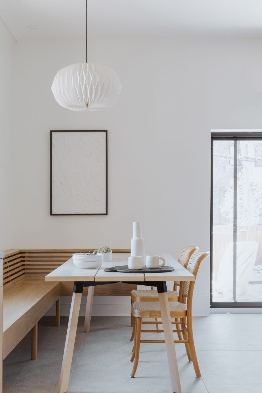 Breakfast nook in Montreal home renovation