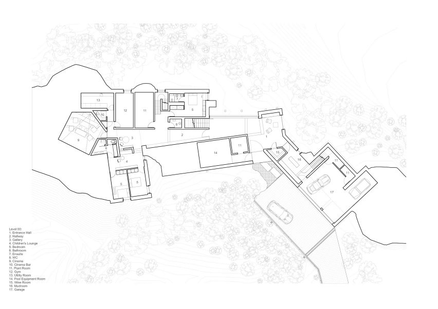 Ground floor plan, The Rock house in Whistler by Gort Scott