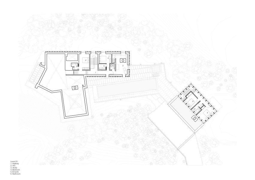 Second floor plan, The Rock house in Whistler by Gort Scott