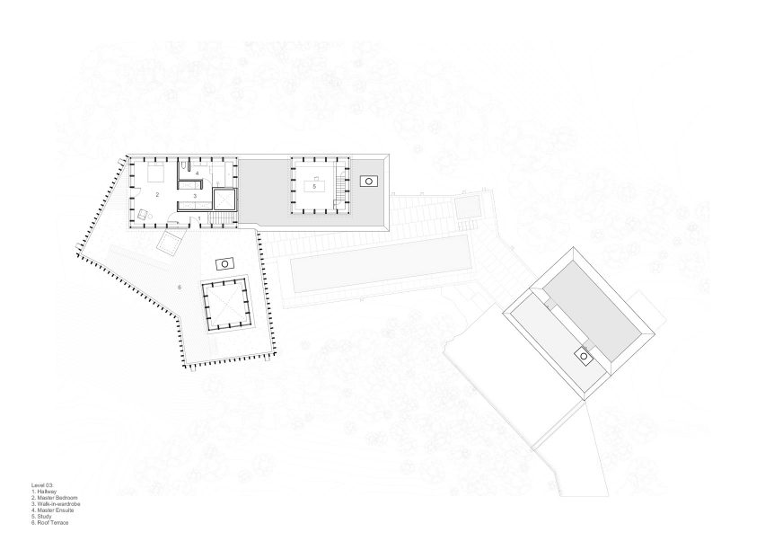 Third floor plan, The Rock house in Whistler by Gort Scott