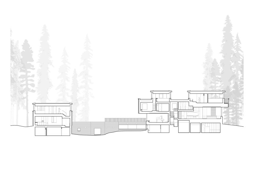 Long section, The Rock house in Whistler by Gort Scott