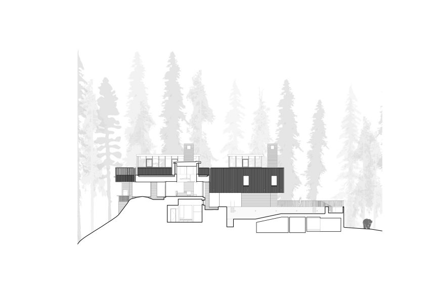 Cross section, The Rock house in Whistler by Gort Scott
