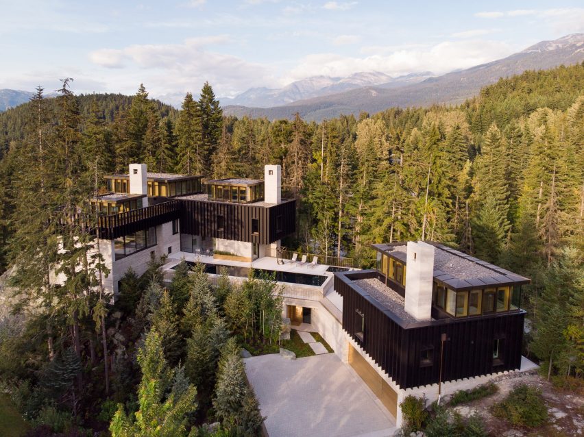 Aerial view, The Rock house in Whistler by Gort Scott