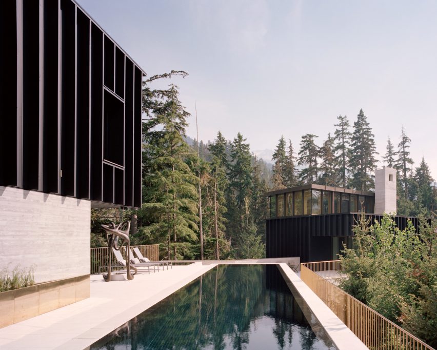 Terrace and swimming pool, The Rock house in Whistler by Gort Scott