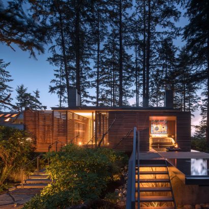 Olson Kundig perches beach home on stilts in Canadian forest