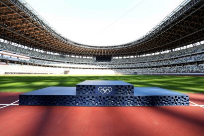3d-printed Podium in a sports stadium