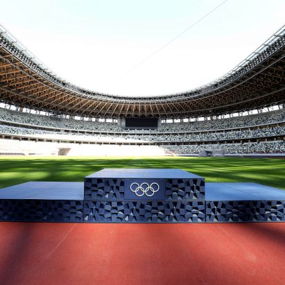 3d-printed Podium in a sports stadium