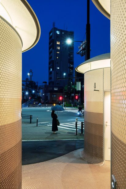 Public toilet at night