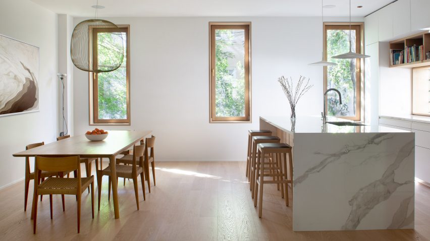 Space4Architecture adds skylight staircase to minimal Brooklyn townhouse