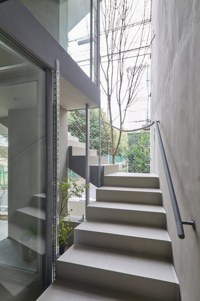 A concrete staircase