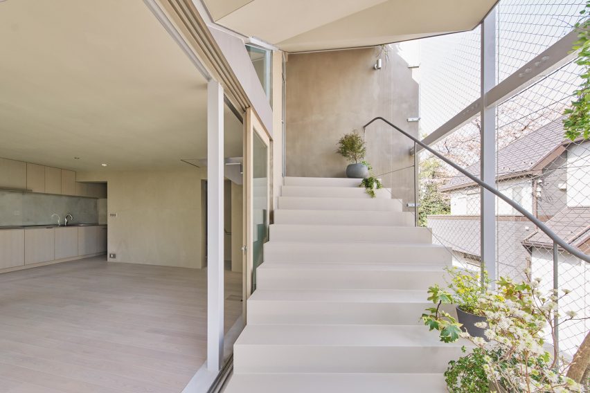 A house with an external stair