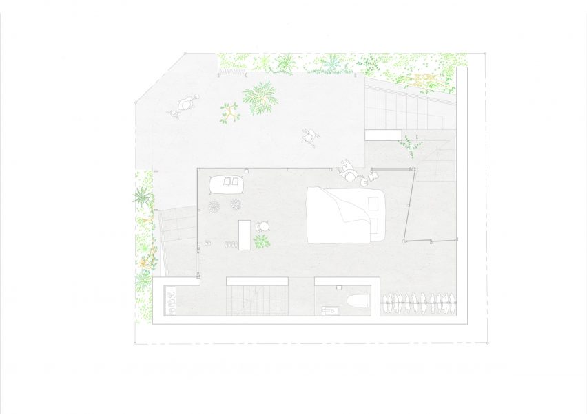 Ground floor plan of Weather House by Not Architects Studio